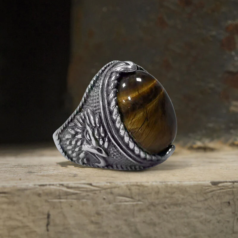 14151-vintage-turquoise-eagle-pattern-stainless-steel-ring-6.webp Vintage Turquoise Eagle Pattern Stainless Steel Ring