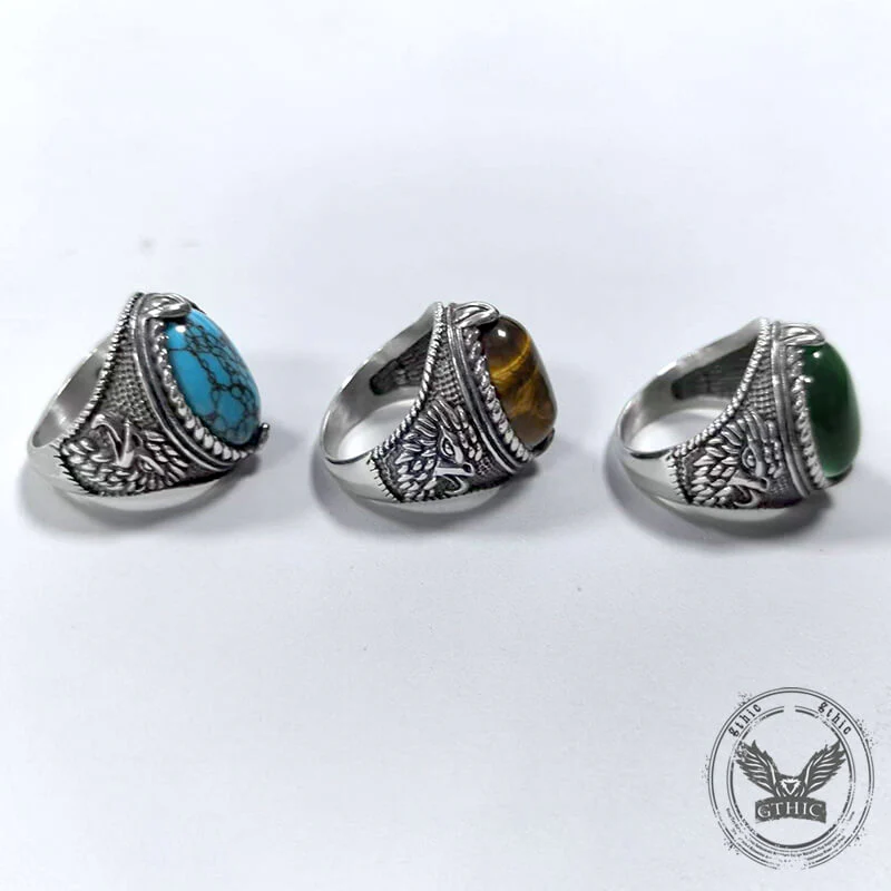 14151-vintage-turquoise-eagle-pattern-stainless-steel-ring-9.webp Vintage Turquoise Eagle Pattern Stainless Steel Ring