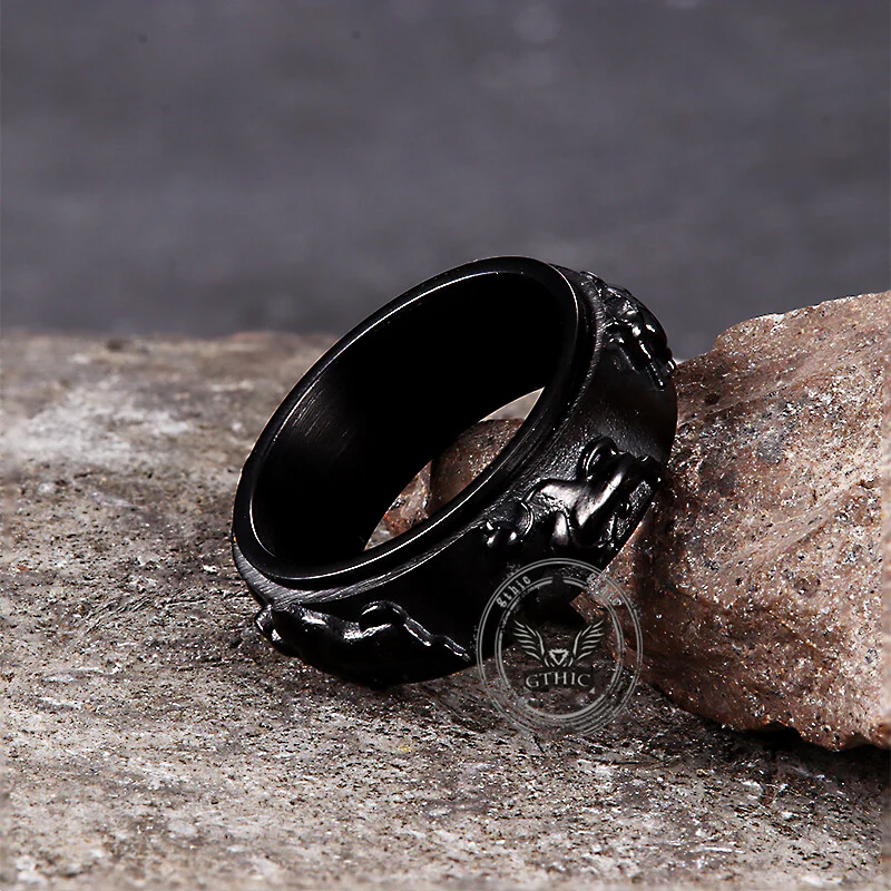 Vintage Bull Stainless Steel Spinner Ring
