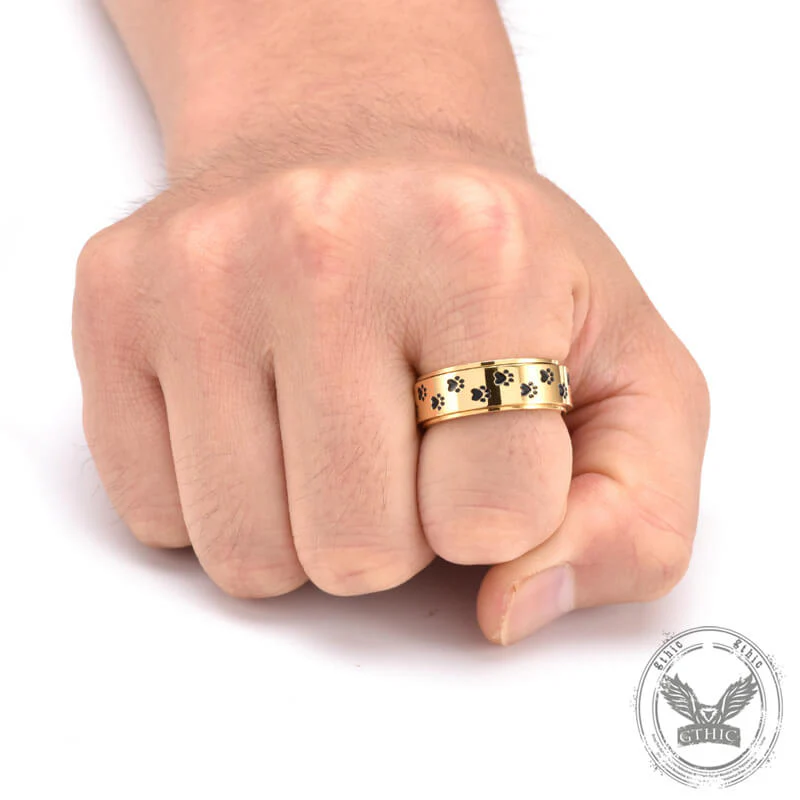 14232-vintage-dog-paw-print-stainless-steel-spinner-ring-2.webp Vintage Dog Paw Print Stainless Steel Spinner Ring