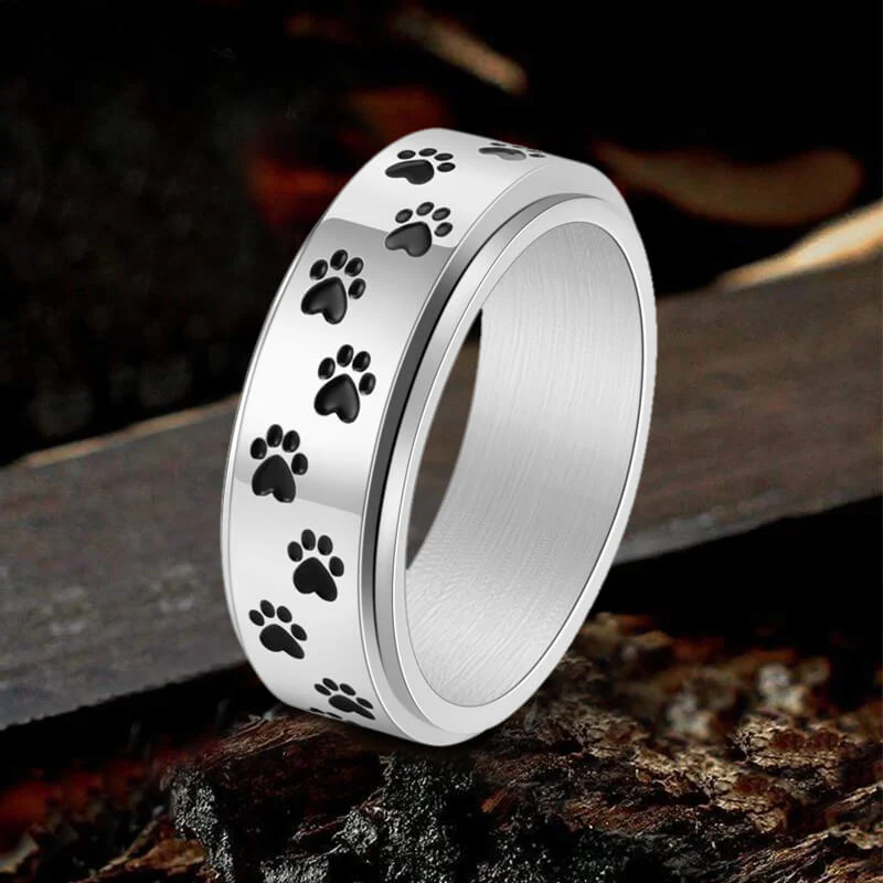 14232-vintage-dog-paw-print-stainless-steel-spinner-ring-7.webp Vintage Dog Paw Print Stainless Steel Spinner Ring