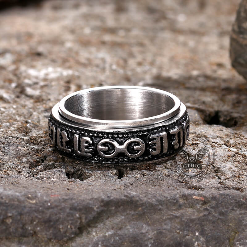 14296-vintage-six-word-mantra-stainless-steel-spinner-ring-6.jpg Vintage Six-Word Mantra Stainless Steel Spinner Ring