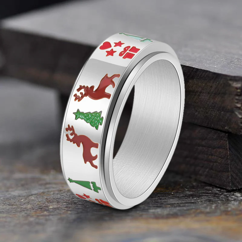 14419-christmas-tree-elk-stainless-steel-spinner-ring-1.webp Christmas Tree Elk Stainless Steel Spinner Ring