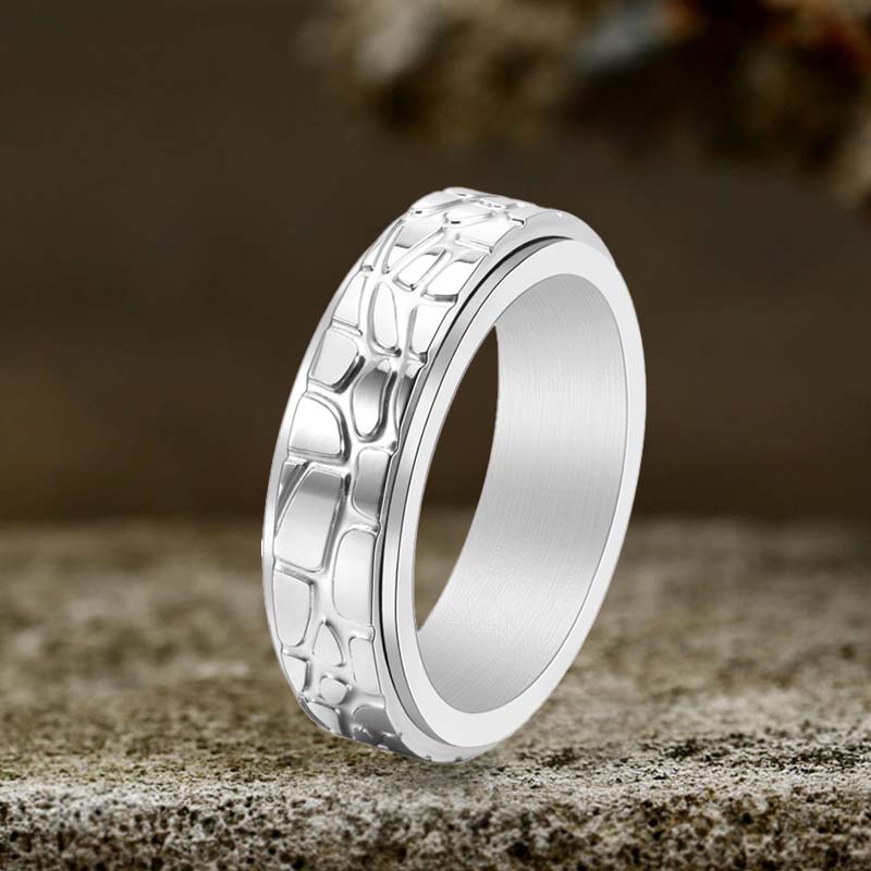14463-simple-stone-texture-stainless-steel-spinner-ring-1.jpg Simple Stone Texture Stainless Steel Spinner Ring