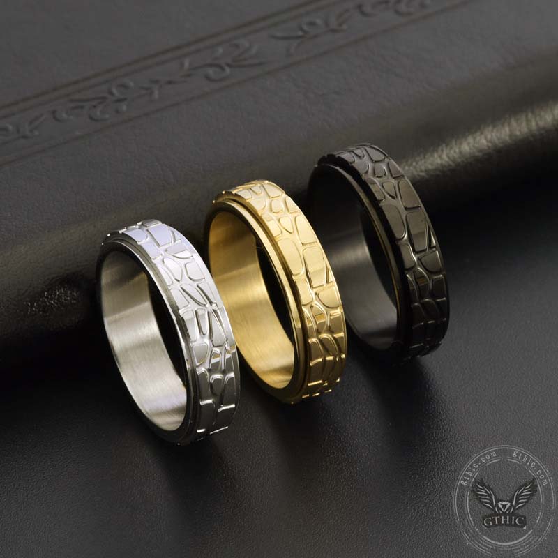 14463-simple-stone-texture-stainless-steel-spinner-ring-6.jpg Simple Stone Texture Stainless Steel Spinner Ring