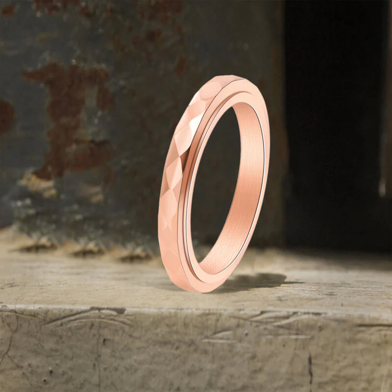 Simple Diamond Spinner Stainless Steel Ring