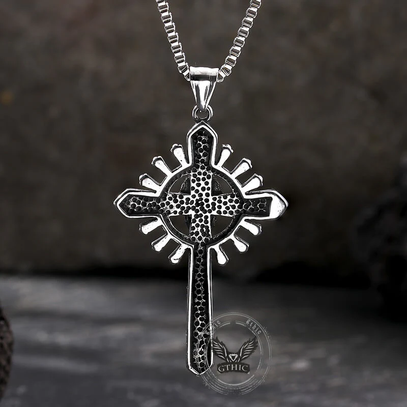 Skull Cross Stainless Steel Pendant Necklace