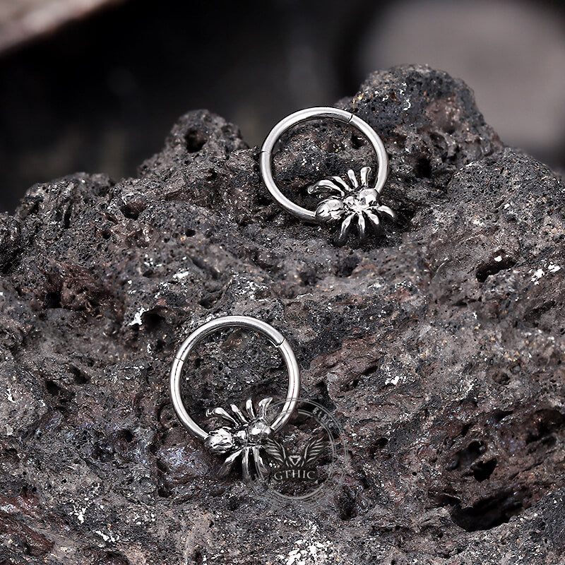 Creative Spider Stainless Steel Hoop Earrings