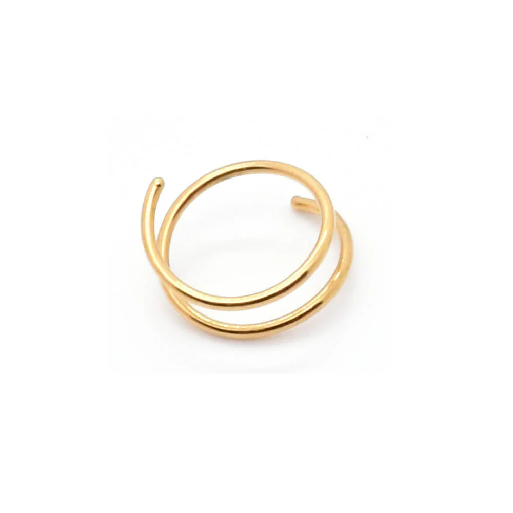 5 Pcs Simple Double Spring Stainless Steel Nose Ring Set