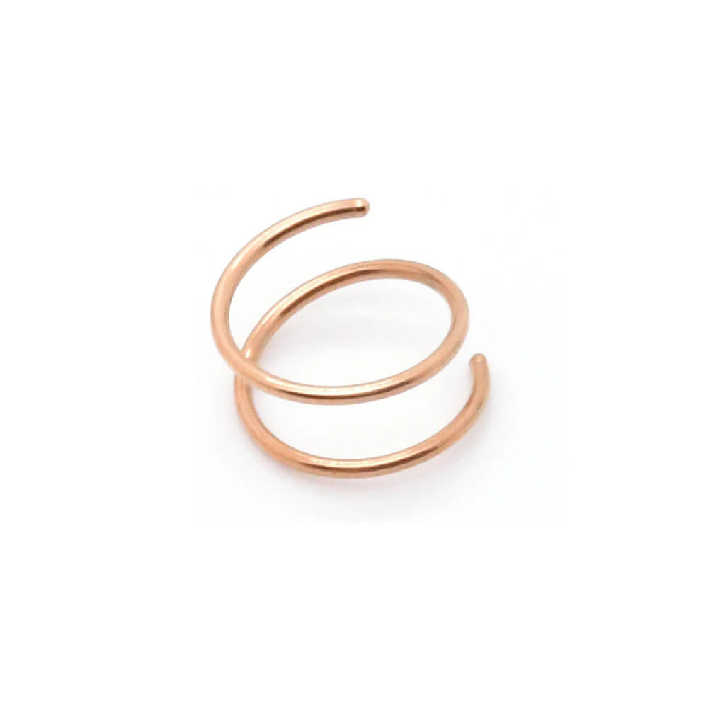 5 Pcs Simple Double Spring Stainless Steel Nose Ring Set