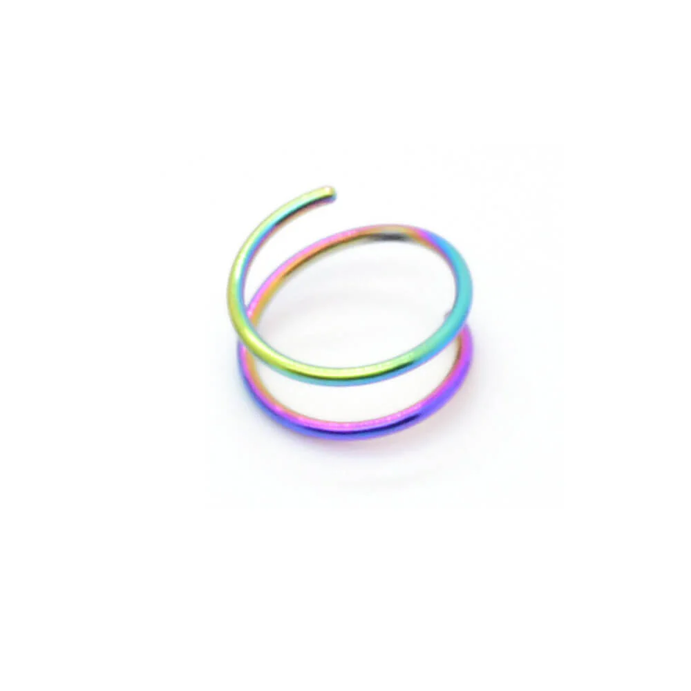 5 Pcs Simple Double Spring Stainless Steel Nose Ring Set