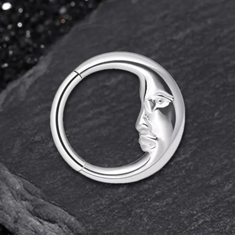 Moon Face Stainless Steel Nose Ring