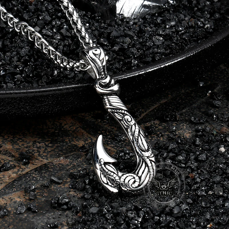 Nordic Viking Fish Hook Stainless Steel Pendant