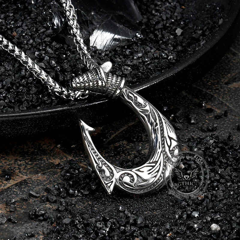 Nordic Viking Fish Hook Stainless Steel Pendant