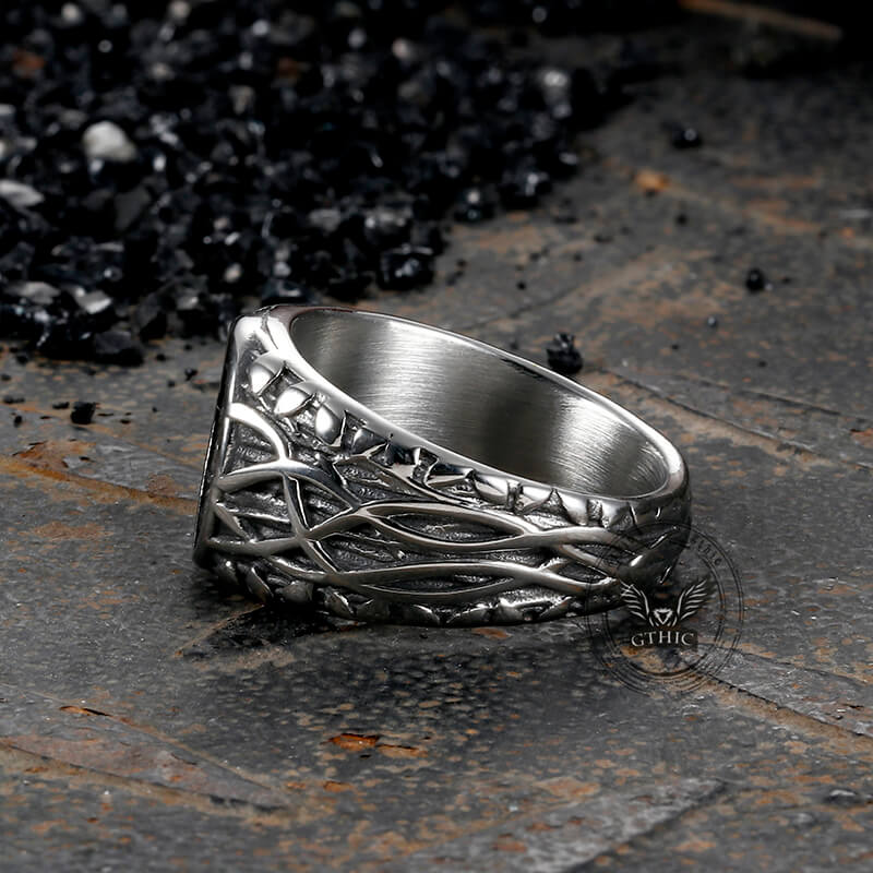Vintage Viking Tree of Life Vine Stainless Steel Ring