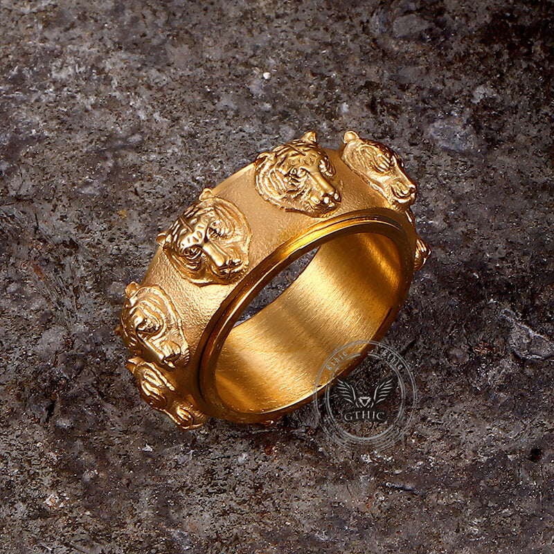 14926-punk-tiger-head-stainless-steel-spinner-ring-10.jpg Punk Tiger Head Stainless Steel Spinner Ring