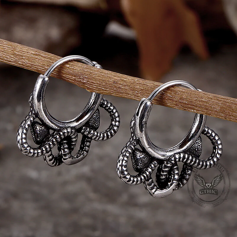Double Snake Wrapped Stainless Steel Earrings