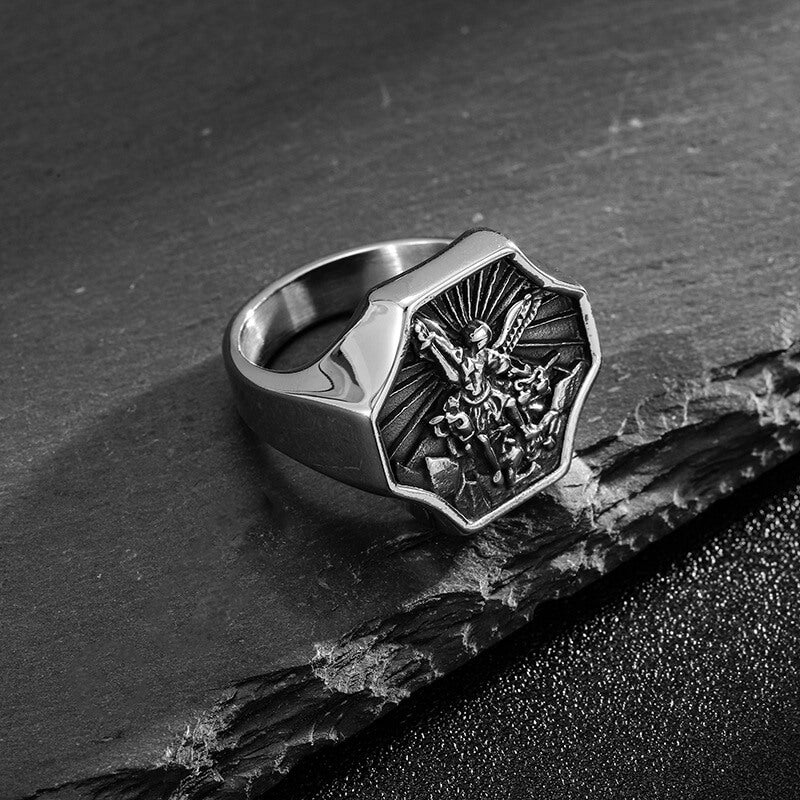14942-vintage-archangel-saint-michael-stainless-steel-ring-4.jpg Vintage Archangel Saint Michael Stainless Steel Ring