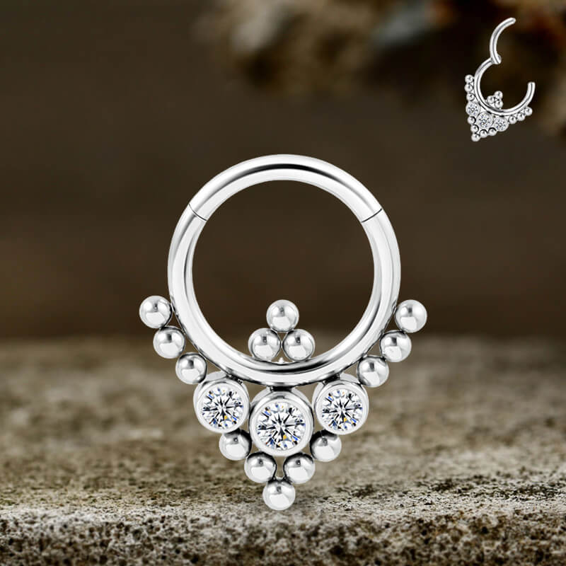 Punk Shiny Gem G23 Titanium Nose Ring