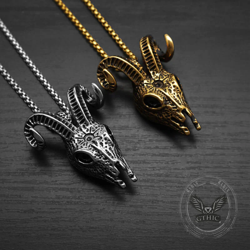 15189-punk-horned-goat-stainless-steel-skull-pendant-4.webp Punk Horned Goat Stainless Steel Skull Pendant