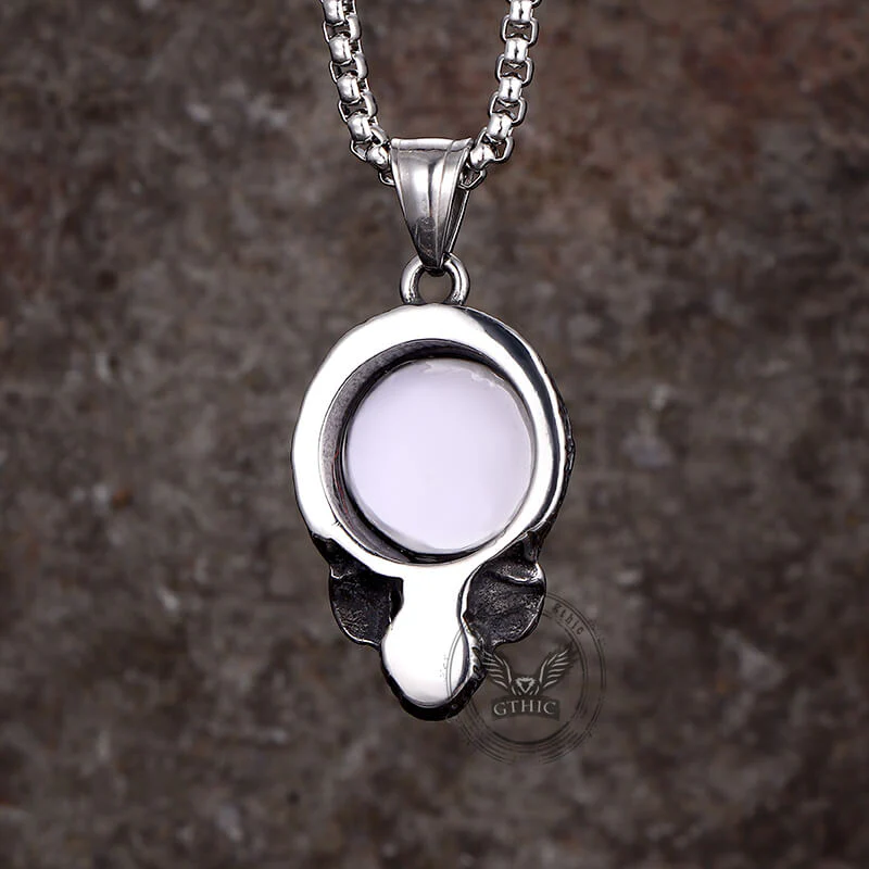 Vintage Devil Eye Stainless Steel Skull Pendant