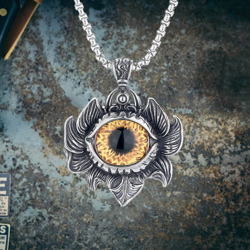 Vintage Pattern Devil Eye Stainless Steel Pendant