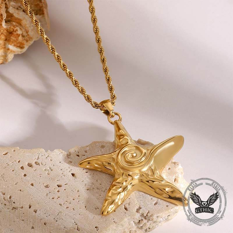 15331-simple-swirl-starfish-stainless-steel-necklace-3.jpg Simple Swirl Starfish Stainless Steel Necklace