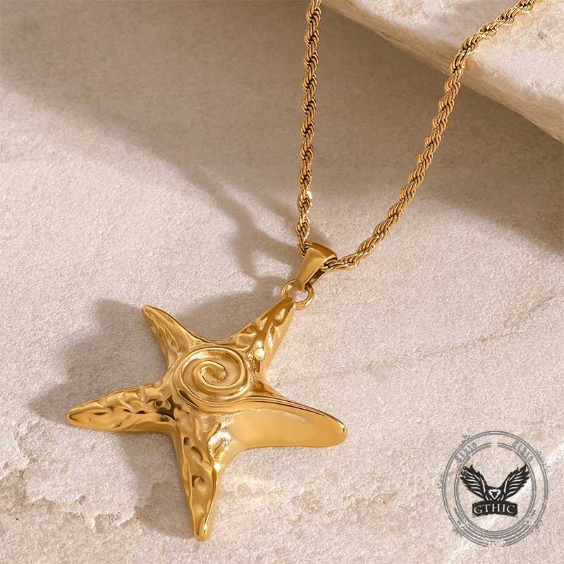 15331-simple-swirl-starfish-stainless-steel-necklace-4.jpg Simple Swirl Starfish Stainless Steel Necklace