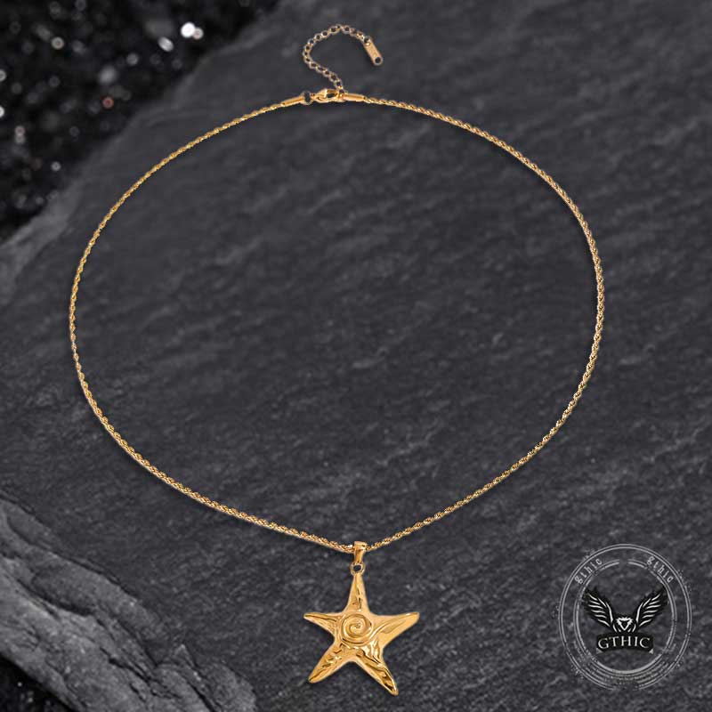 15331-simple-swirl-starfish-stainless-steel-necklace-5.jpg Simple Swirl Starfish Stainless Steel Necklace