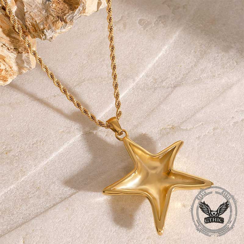 15331-simple-swirl-starfish-stainless-steel-necklace-6.jpg Simple Swirl Starfish Stainless Steel Necklace