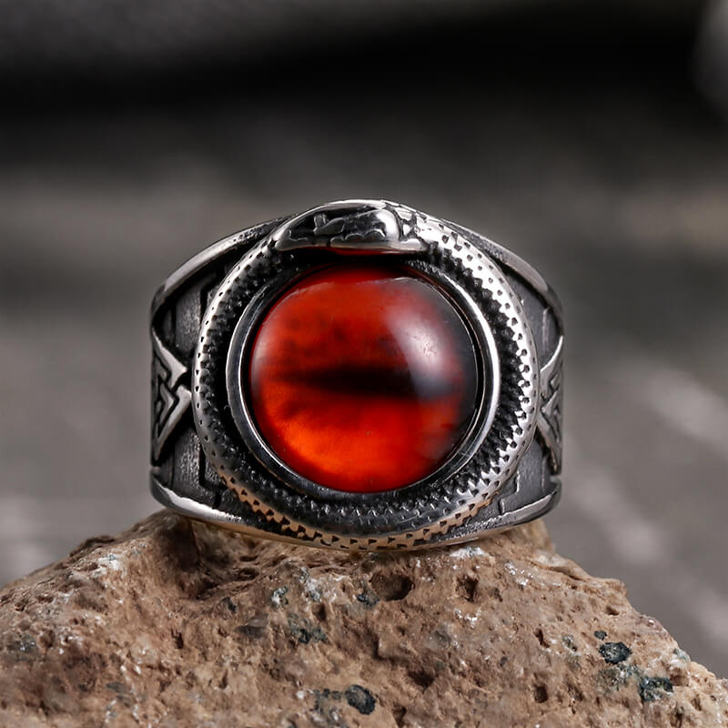 15379-valknut-ouroboros-devil-eye-stainless-steel-ring-10.jpg Valknut Ouroboros Devil Eye Stainless Steel Ring