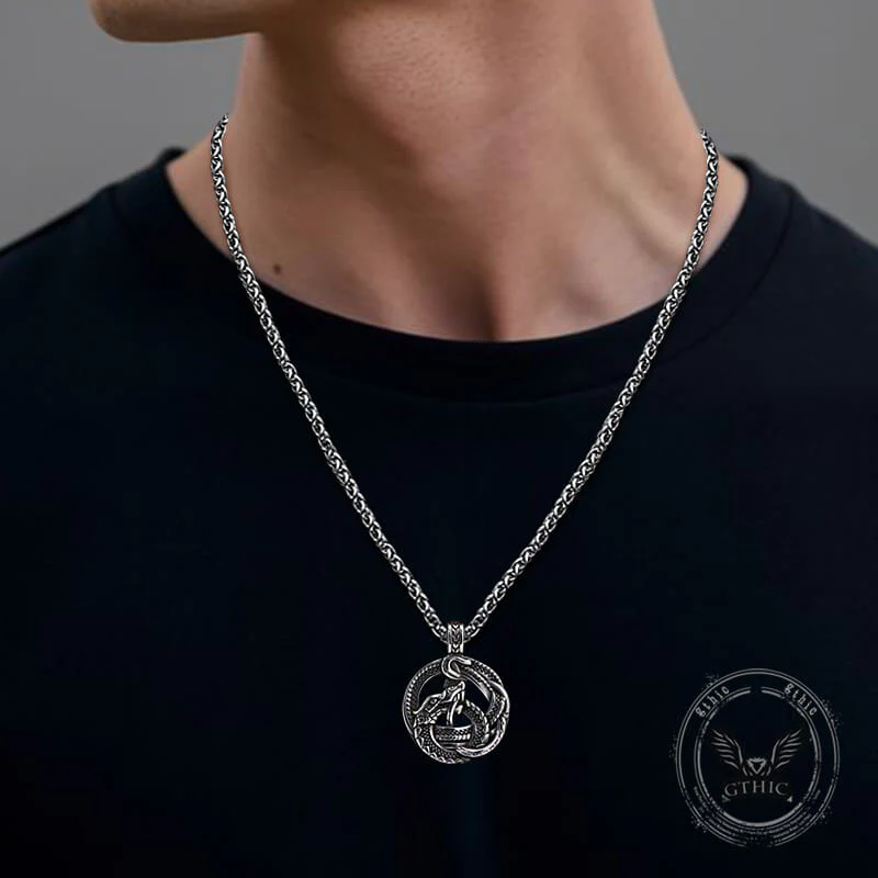 15431-vintage-viking-coiled-dragon-stainless-steel-pendant-2.webp Vintage Viking Coiled Dragon Stainless Steel Pendant
