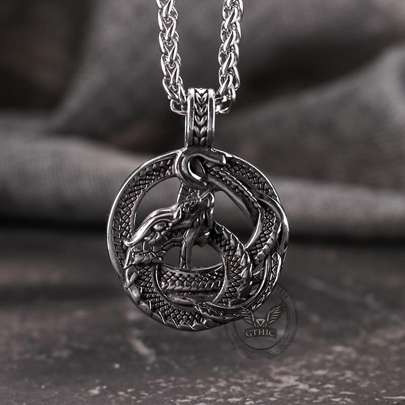 15431-vintage-viking-coiled-dragon-stainless-steel-pendant-4.jpg Vintage Viking Coiled Dragon Stainless Steel Pendant