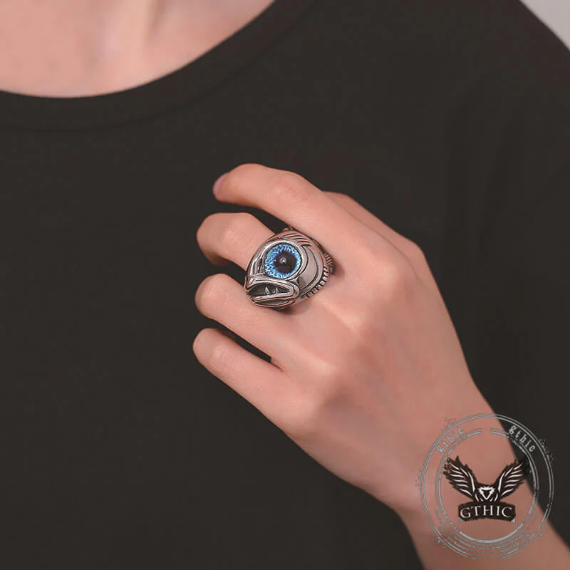 Fashion Fish Gem Eyes Stainless Steel Animal Ring