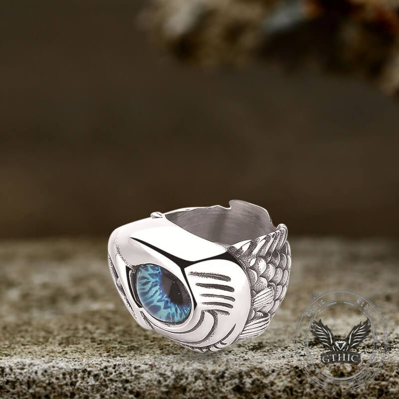 Fashion Fish Gem Eyes Stainless Steel Animal Ring
