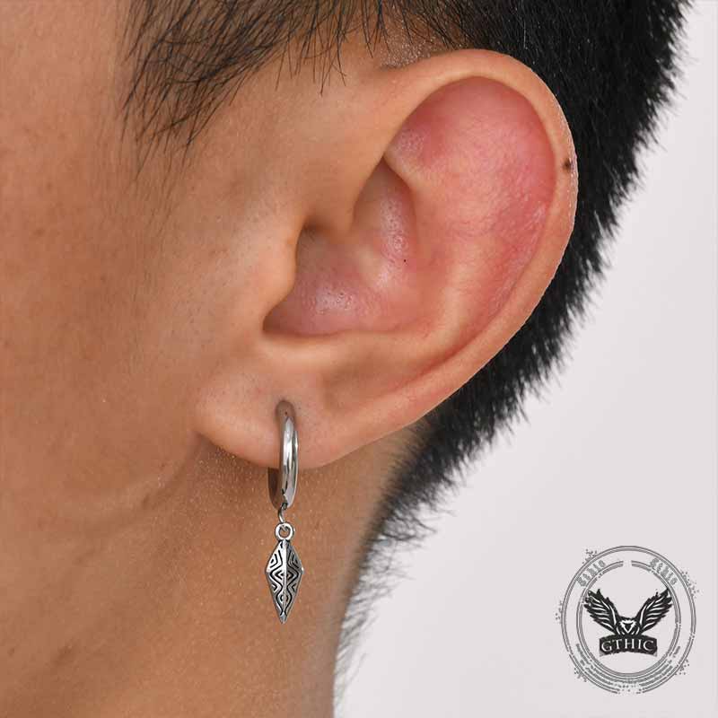 Fashion Rhombus Stainless Steel Dangle Earrings