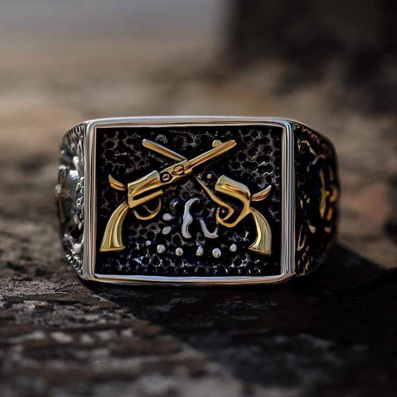 1558-double-guns-stainless-steel-ring-1.jpg Double Guns Stainless Steel Ring