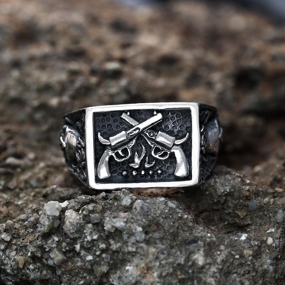 1558-double-guns-stainless-steel-ring-5.jpg Double Guns Stainless Steel Ring