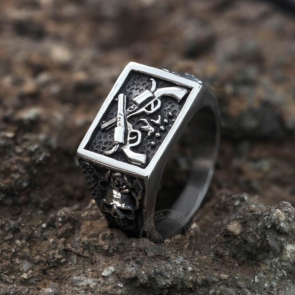 1558-double-guns-stainless-steel-ring-8.jpg Double Guns Stainless Steel Ring