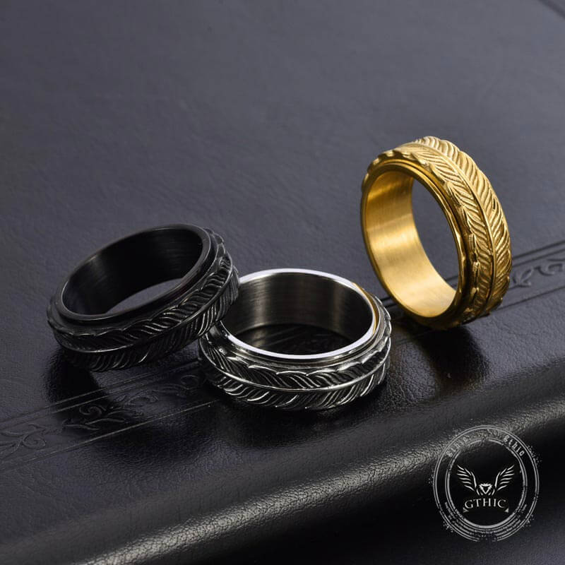Vintage Goldfish Tail Stainless Steel Spinner Ring
