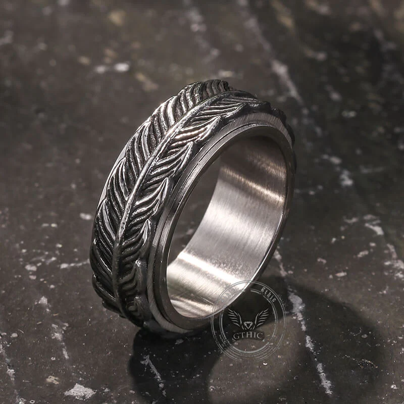 Vintage Goldfish Tail Stainless Steel Spinner Ring