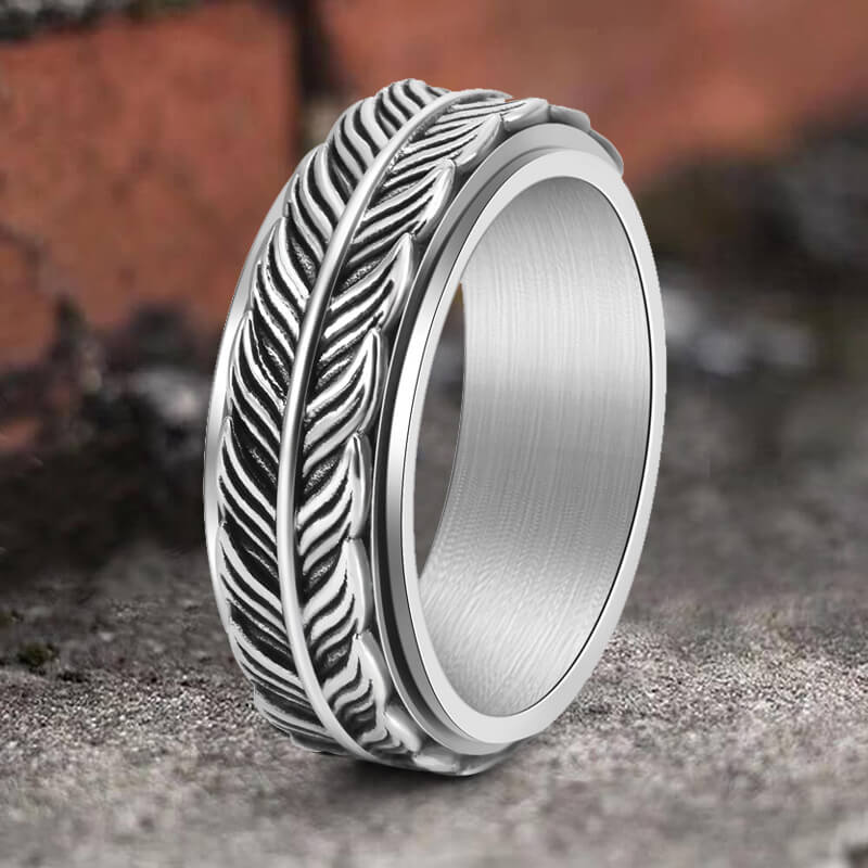 Vintage Goldfish Tail Stainless Steel Spinner Ring