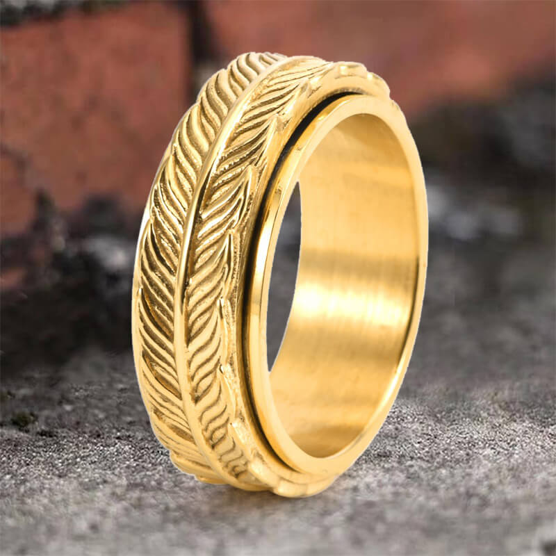 Vintage Goldfish Tail Stainless Steel Spinner Ring