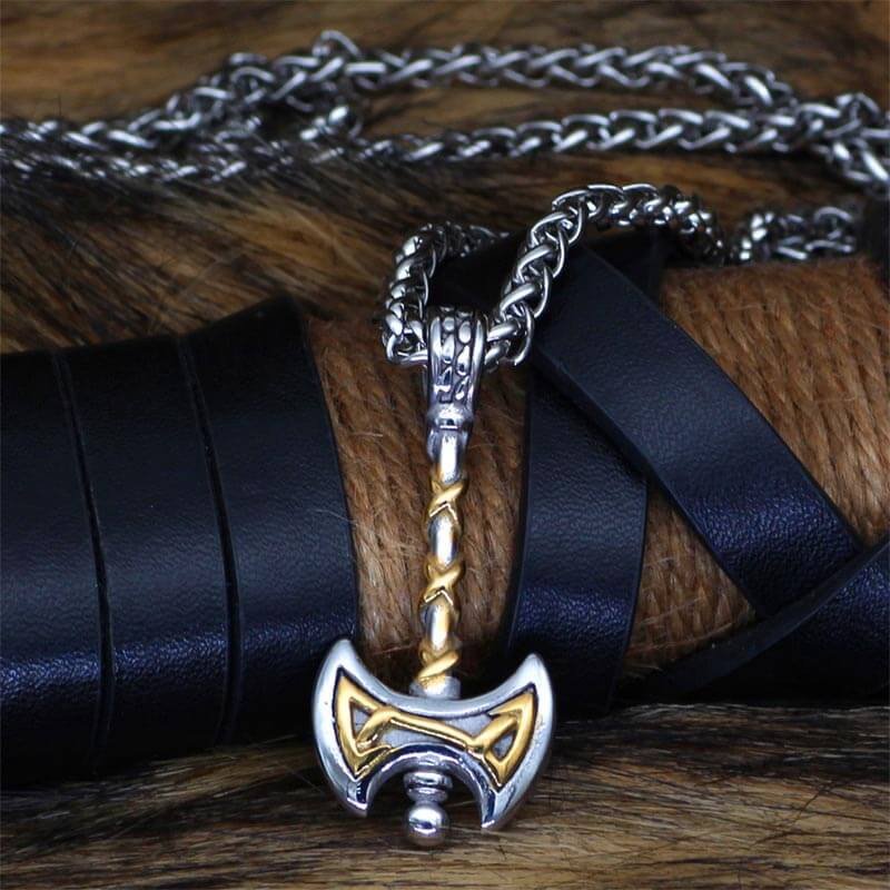 Vintage Viking Double Axe Stainless Steel Pendant