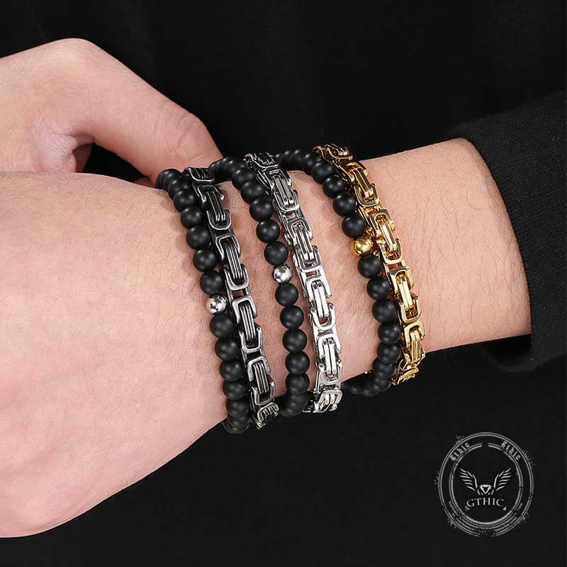 Vintage Beads Imperial Chain Stainless Steel Bracelet
