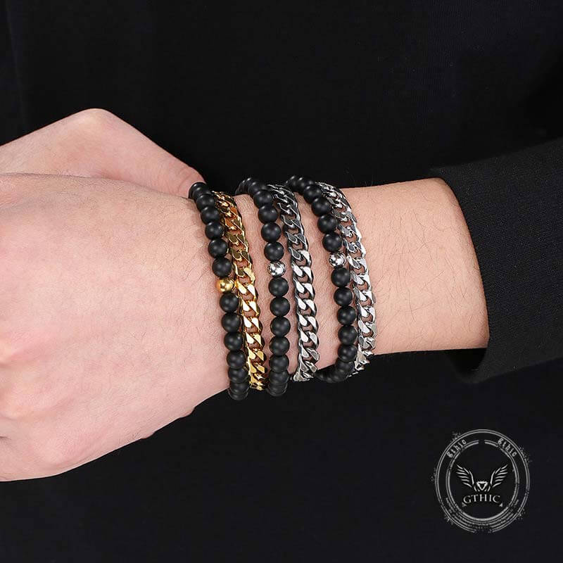 15900-vintage-beads-cuban-chain-stainless-steel-bracelet-3.jpg Vintage Beads Cuban Chain Stainless Steel Bracelet