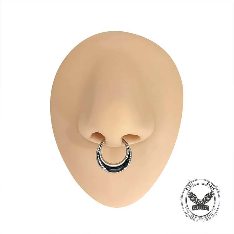 Simple Oval Shape G23 Titanium Pierced Nose Ring