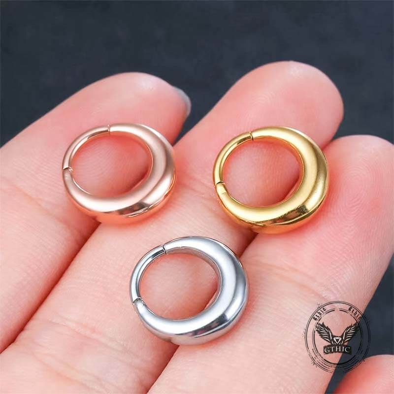 Simple Oval Shape G23 Titanium Pierced Nose Ring
