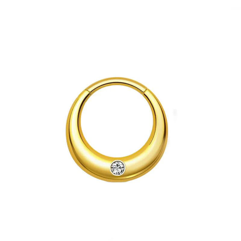 Simple Oval Shape G23 Titanium Pierced Nose Ring