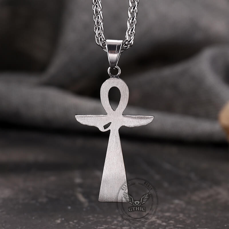 Vintage Cross Pyramid Horus Eye Stainless Steel Pendant